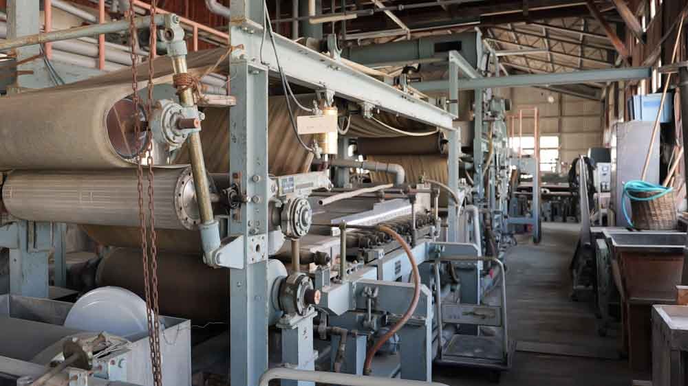 展示されている昔の機械